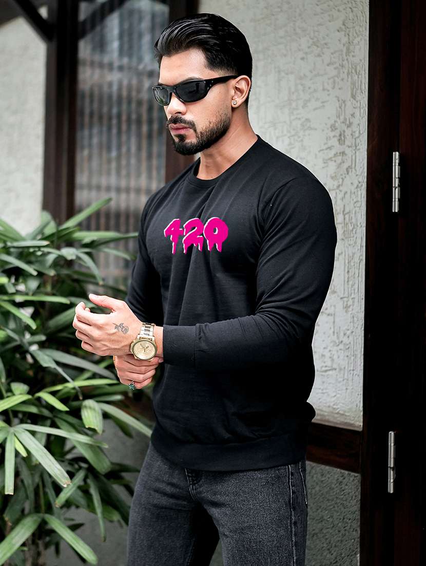 men printed long sleeve regular fit sweatshirt - 22264777 -  Standard Image - 2