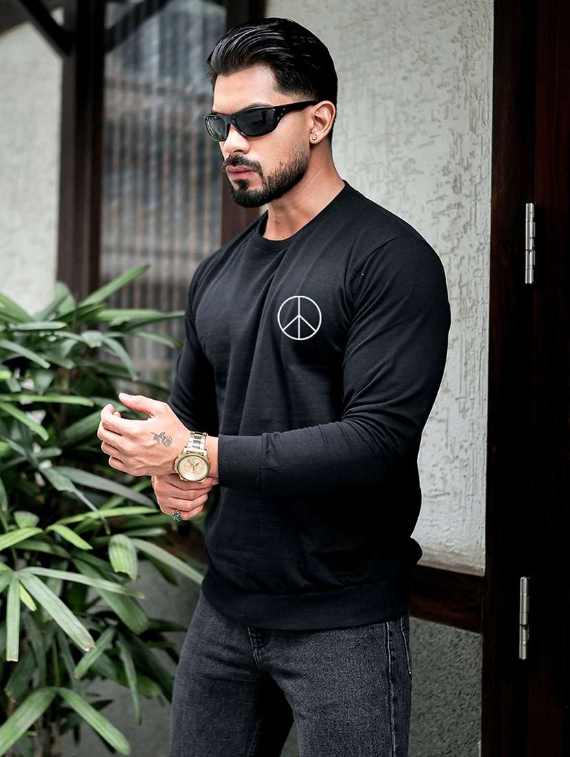 men printed long sleeve regular fit sweatshirt - 22264788 -  Standard Image - 2