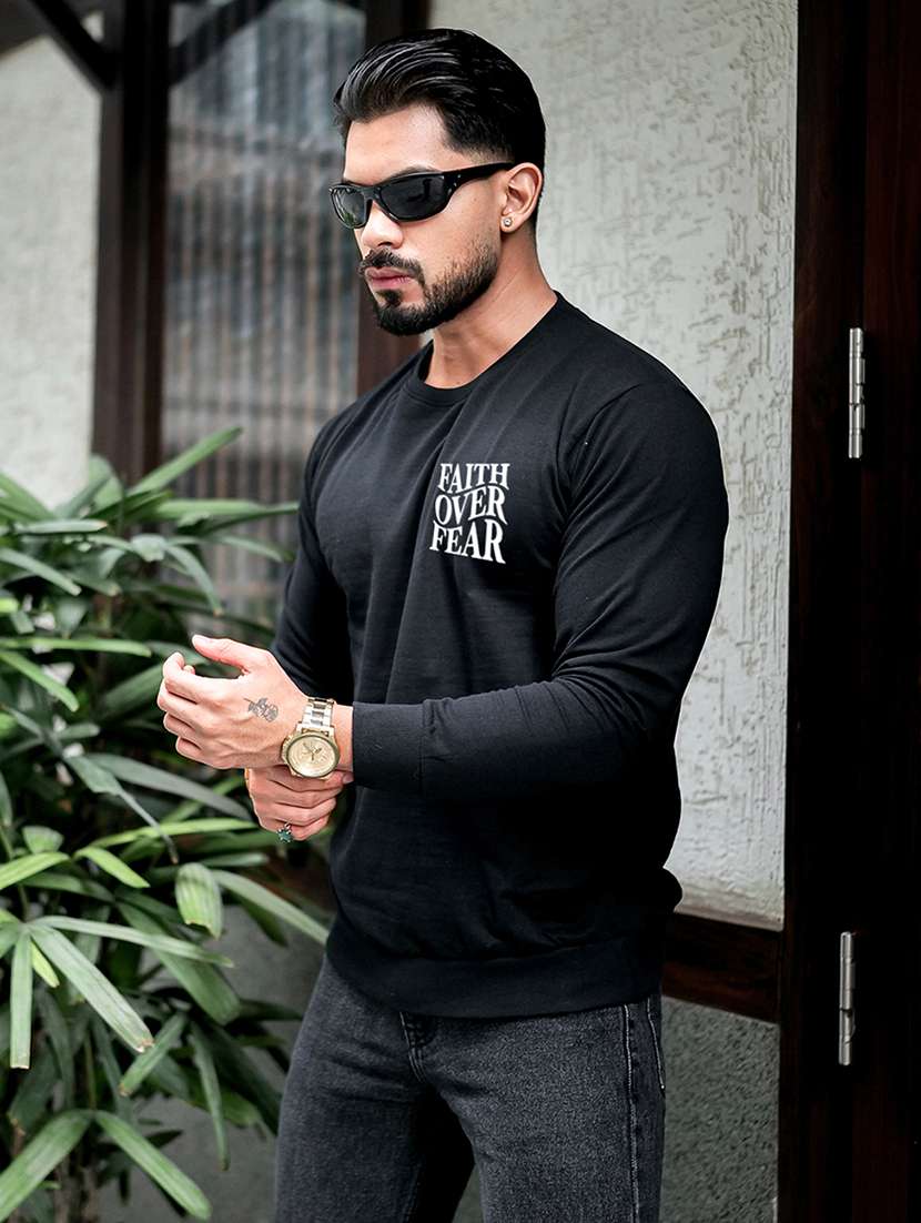 men typographic long sleeve regular fit sweatshirt - 22264794 -  Standard Image - 2