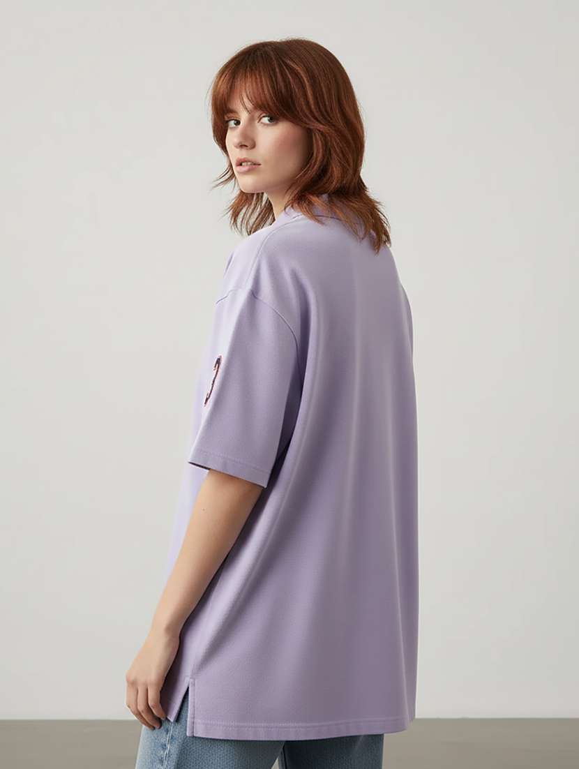 women short sleeve oversized polo t-shirt - 22264811 -  Standard Image - 2