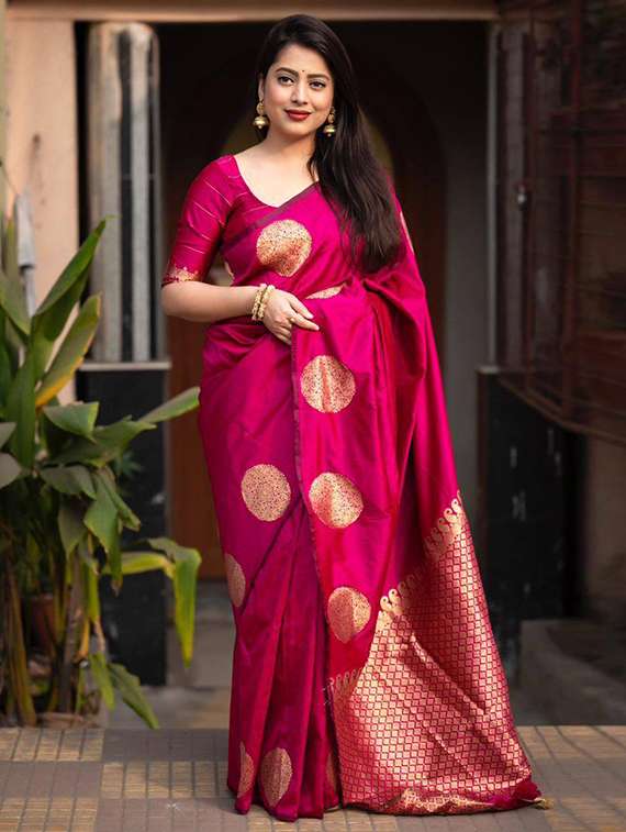 women self design banarasi saree with blouse