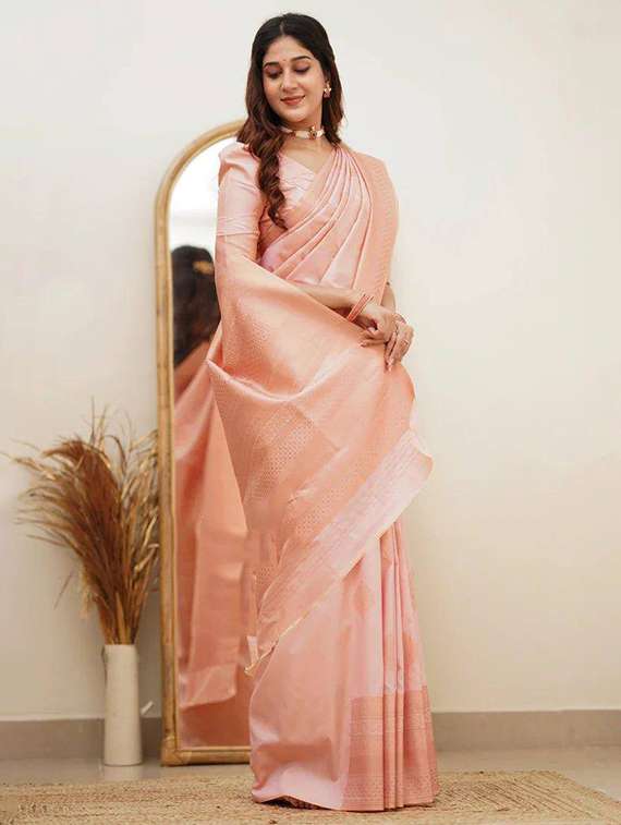 women self design bordered saree with blouse - 22264923 -  Standard Image - 2