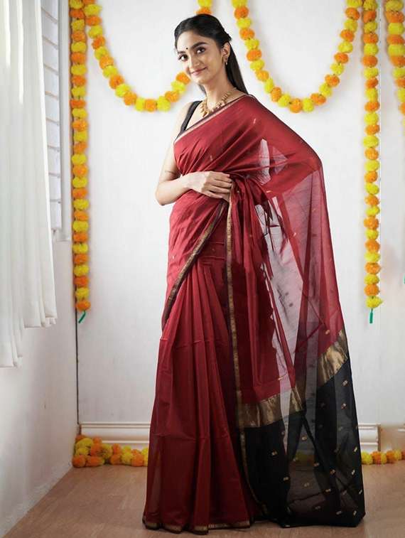 women self design southern silk saree with blouse