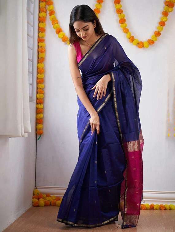 women self design southern silk saree with blouse - 22264955 -  Standard Image - 2
