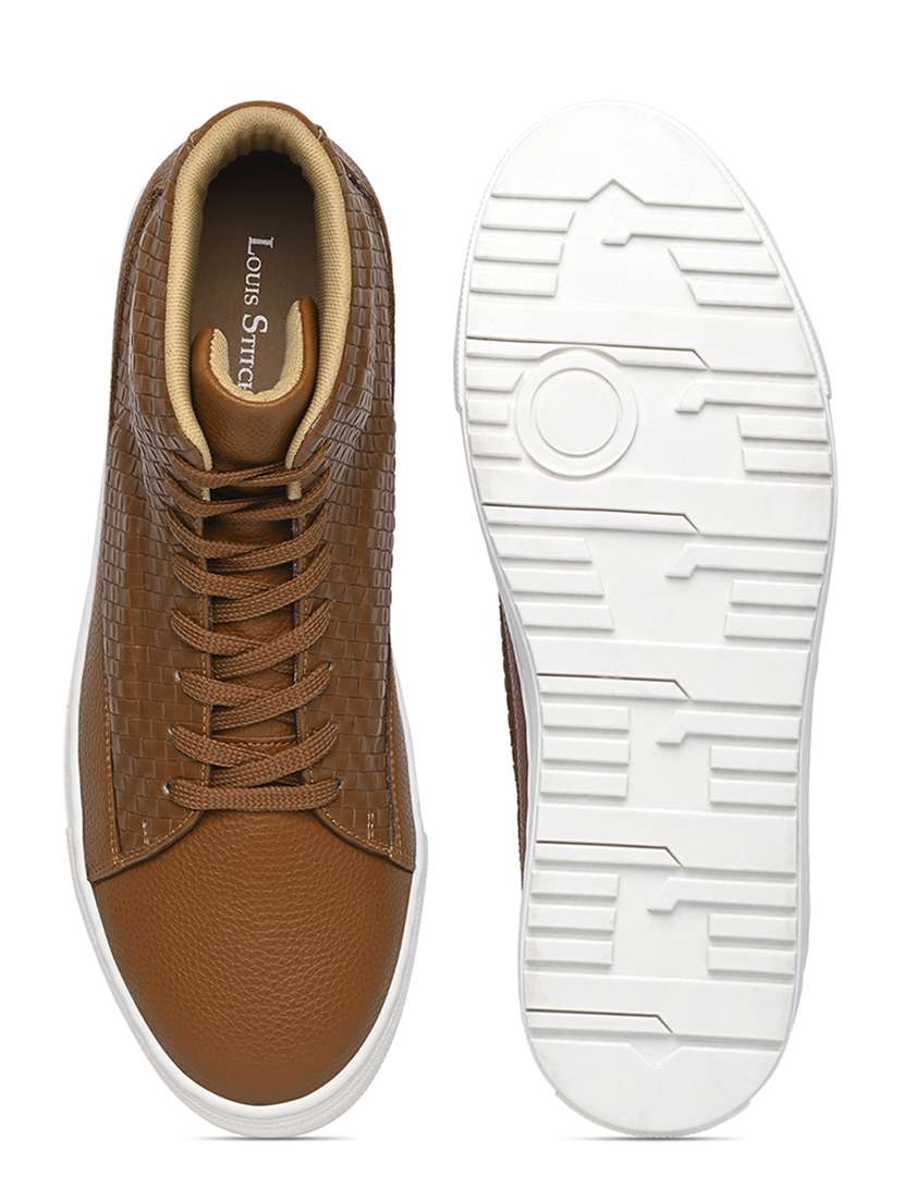 men tan lace up ankle length sneaker - 22264974 -  Standard Image - 2