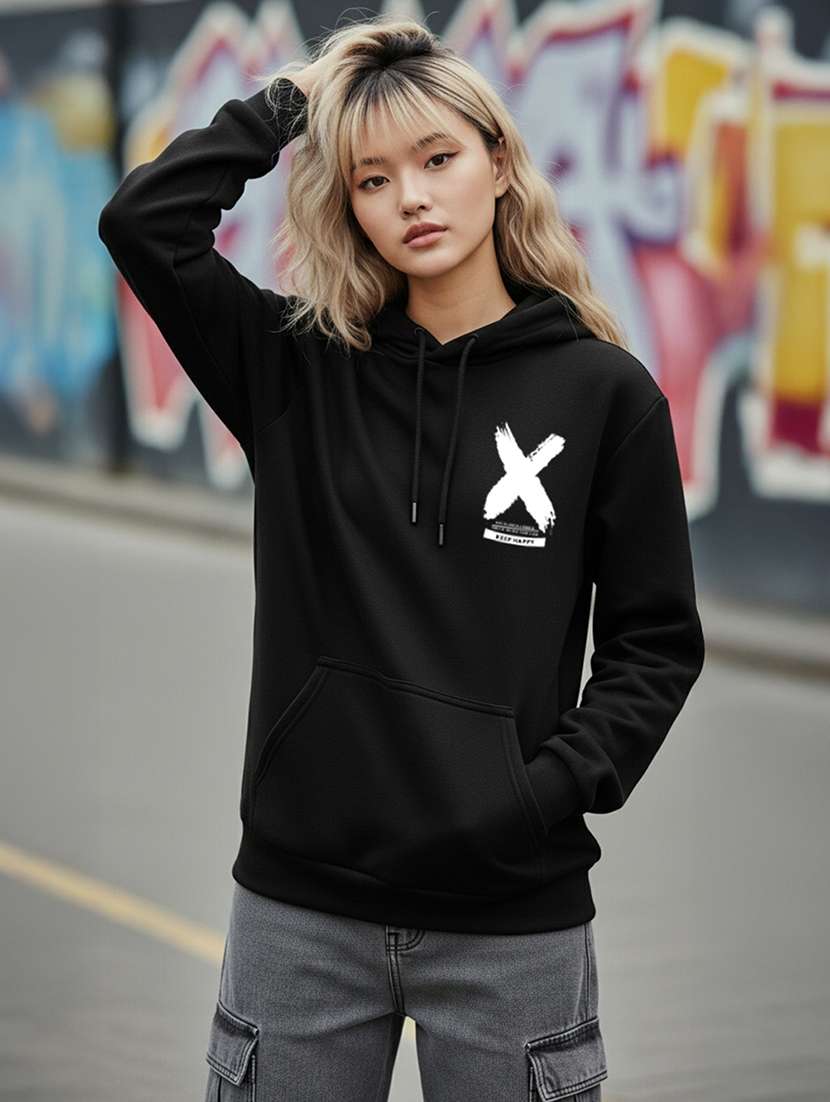 women printed long sleeve hooded sweatshirt - 22264980 -  Standard Image - 2