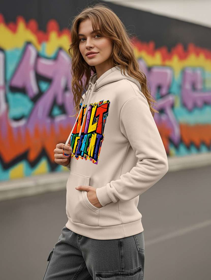 women printed long sleeve hooded sweatshirt - 22264994 -  Standard Image - 2