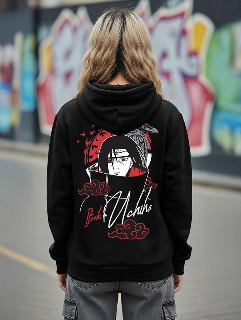 women printed long sleeve hooded sweatshirt