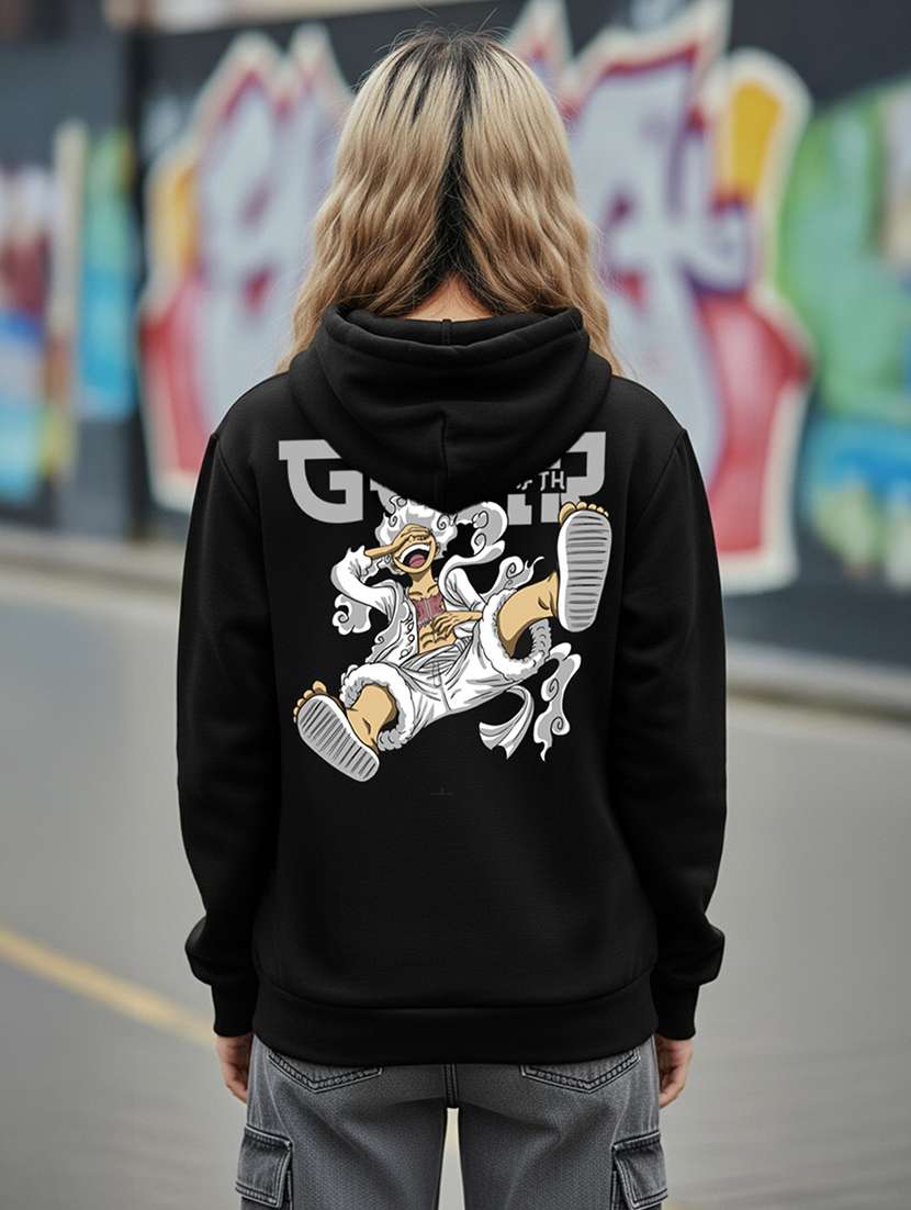 women printed long sleeve hooded sweatshirt