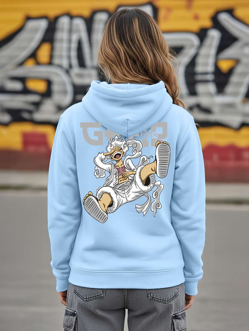 women printed long sleeve hooded sweatshirt