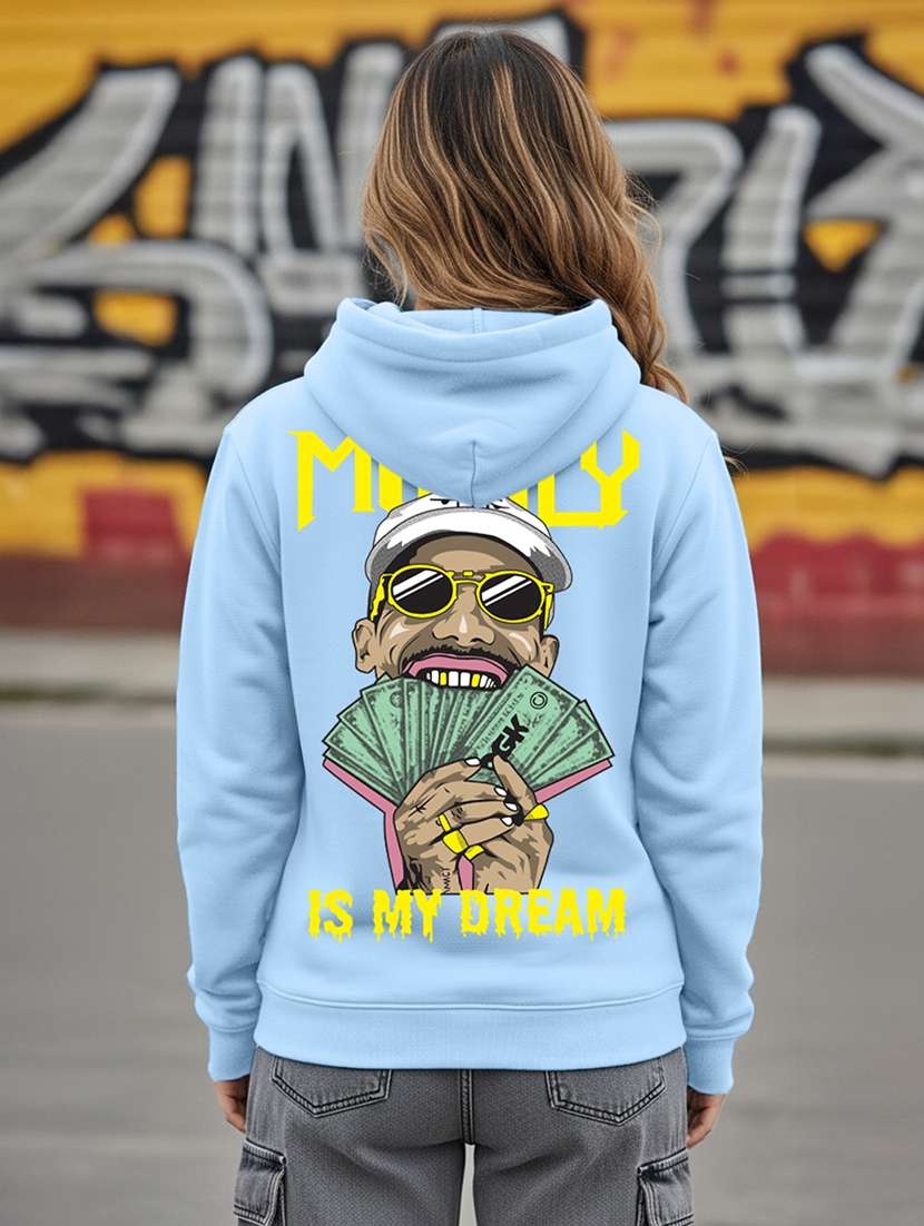 women printed long sleeve hooded sweatshirt