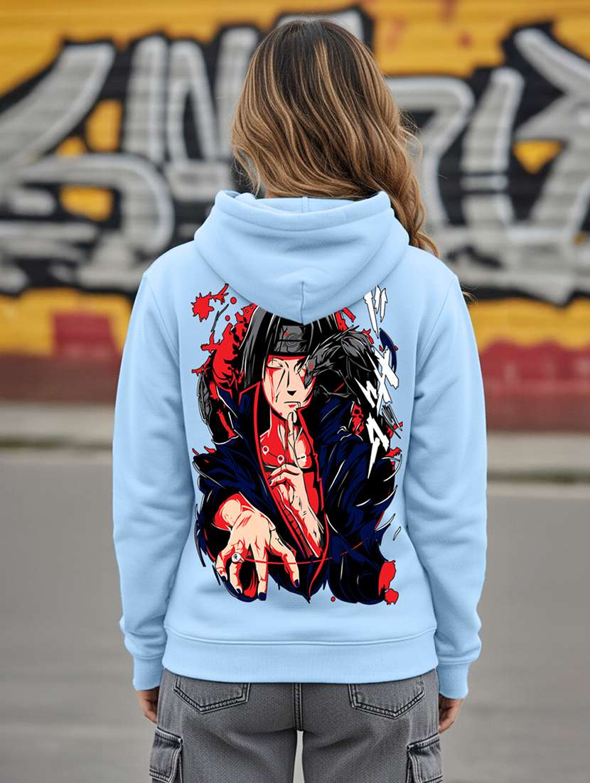 women printed long sleeve hooded sweatshirt