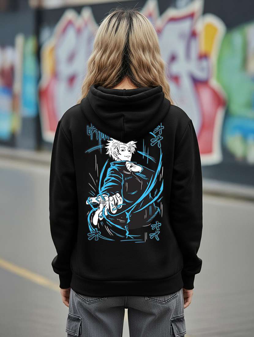 women printed long sleeve hooded sweatshirt