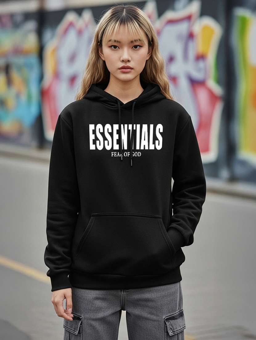 women printed long sleeve hooded sweatshirt