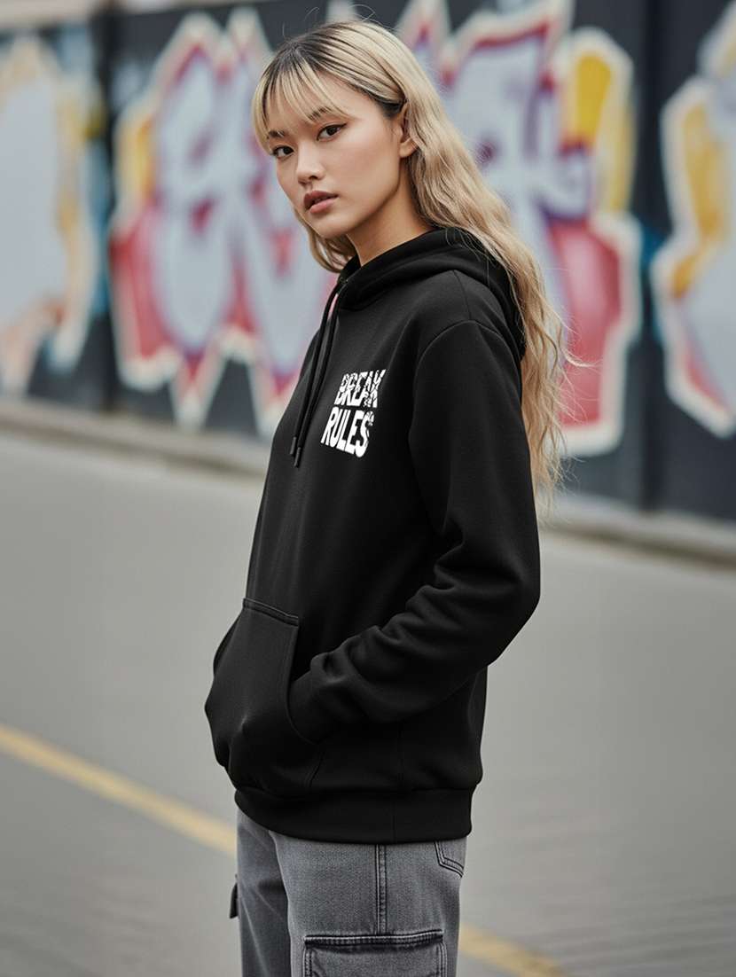 women printed long sleeve hooded sweatshirt - 22265065 -  Standard Image - 2