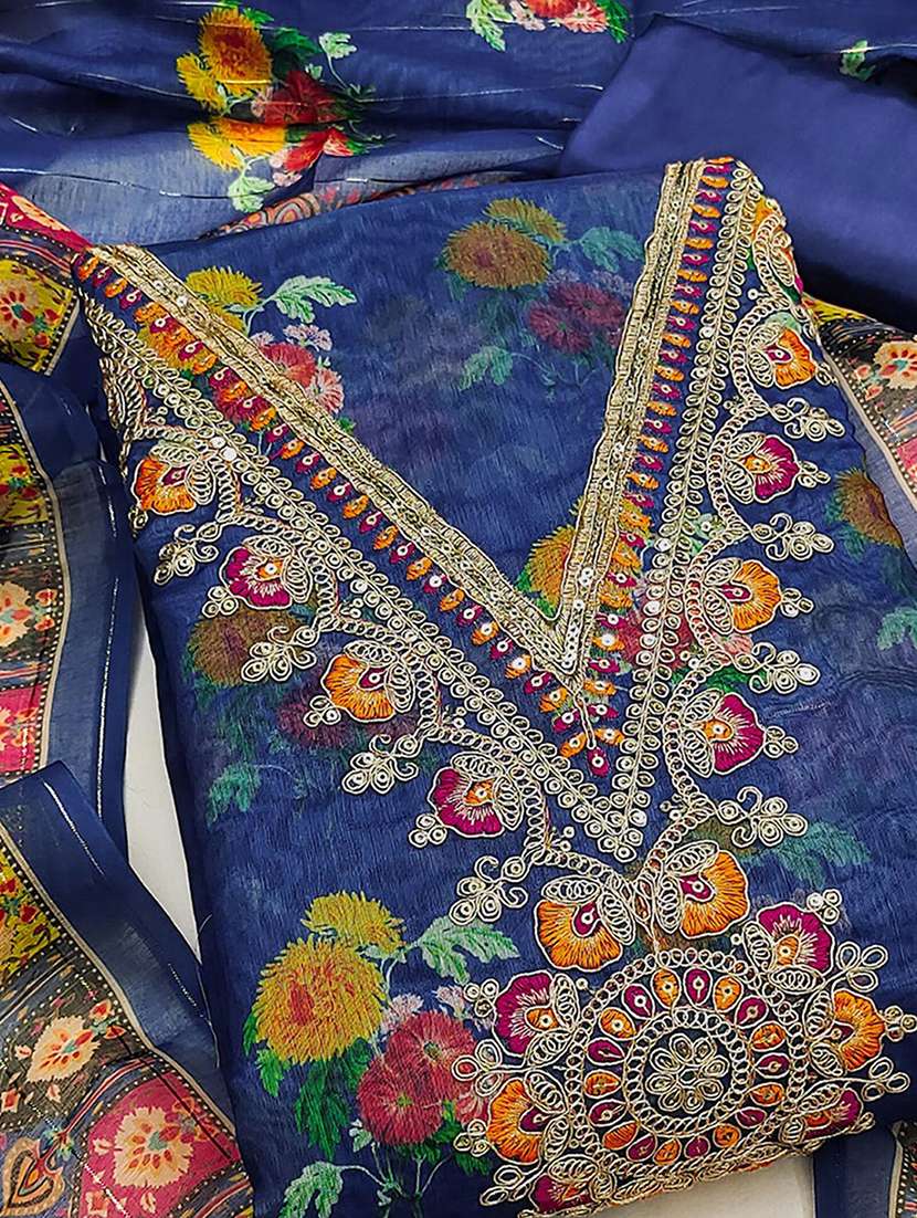 women floral embroidered unstitched suit set - 22265089 -  Standard Image - 2