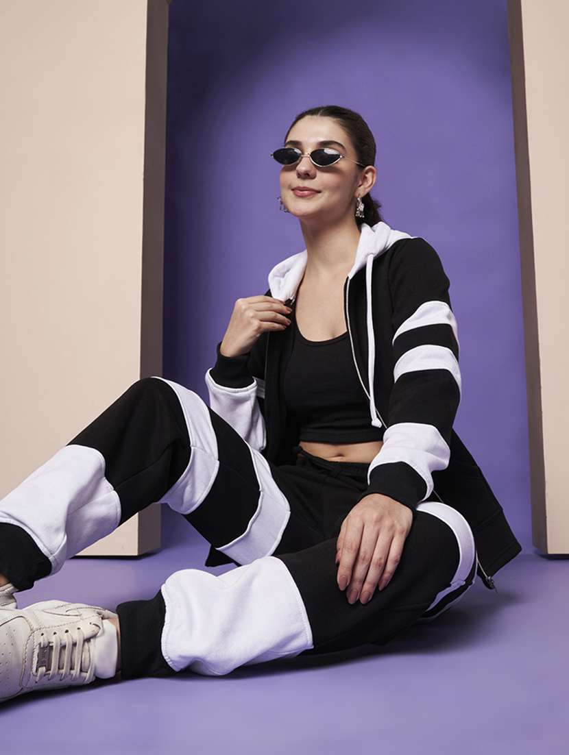 women color blocked hooded co-ord set - 22265114 -  Standard Image - 2