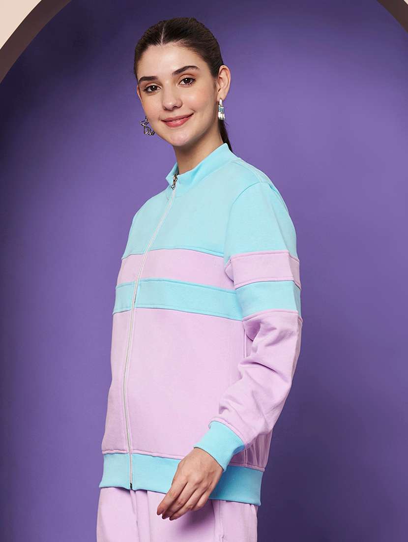 Women Color Blocked Long Sleeve Regular Jacket - 22265146 -  Standard Image - 2