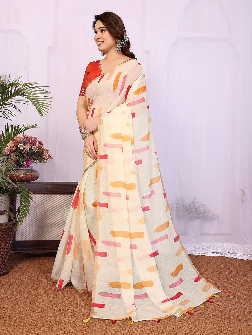 women printed casual wear saree with blouse - 22265378 -  Standard Image - 2