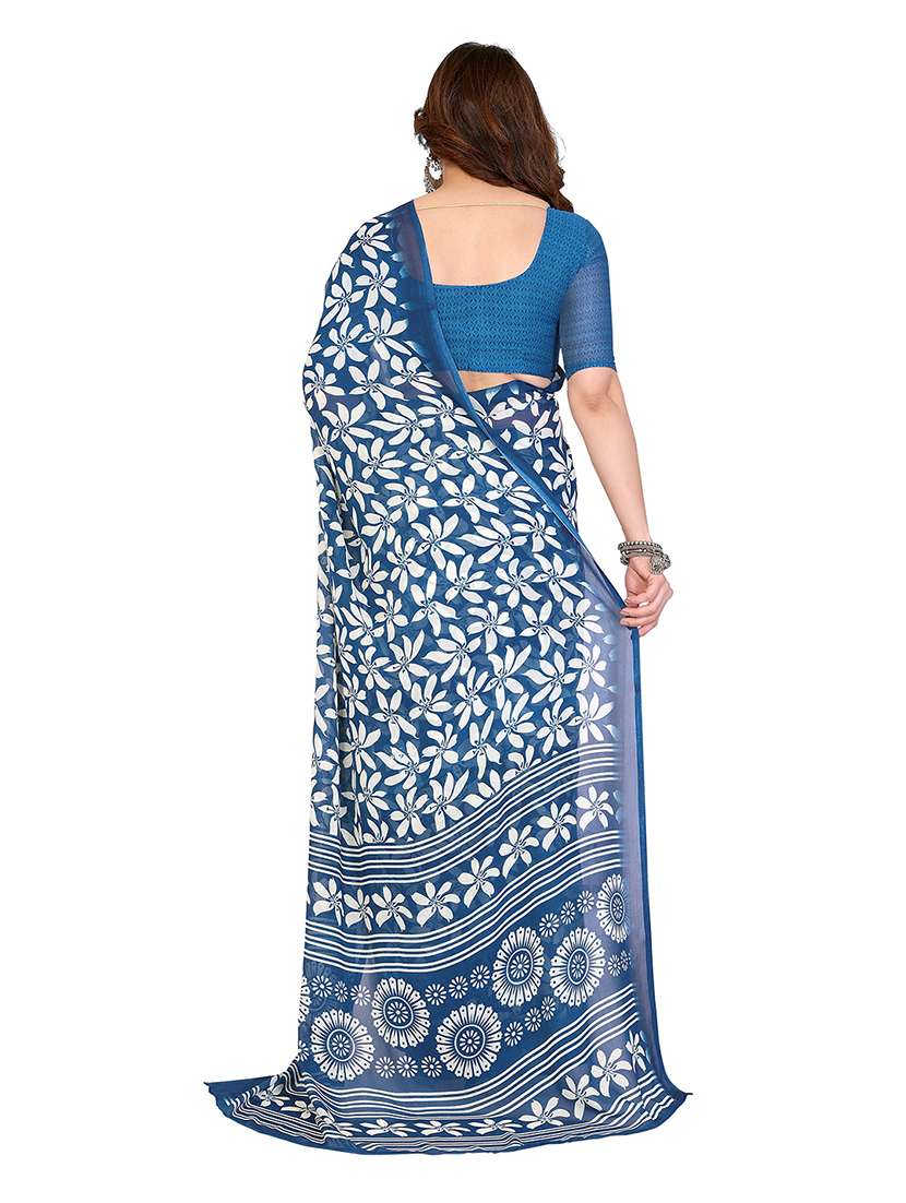women printed casual wear saree with blouse - 22265391 -  Standard Image - 2