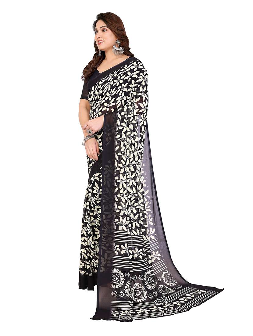 women printed casual wear saree with blouse - 22265395 -  Standard Image - 2