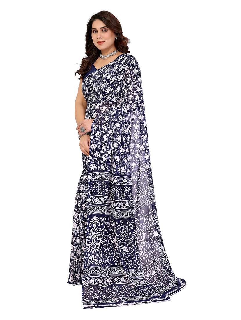 women printed casual wear saree with blouse - 22265404 -  Standard Image - 2