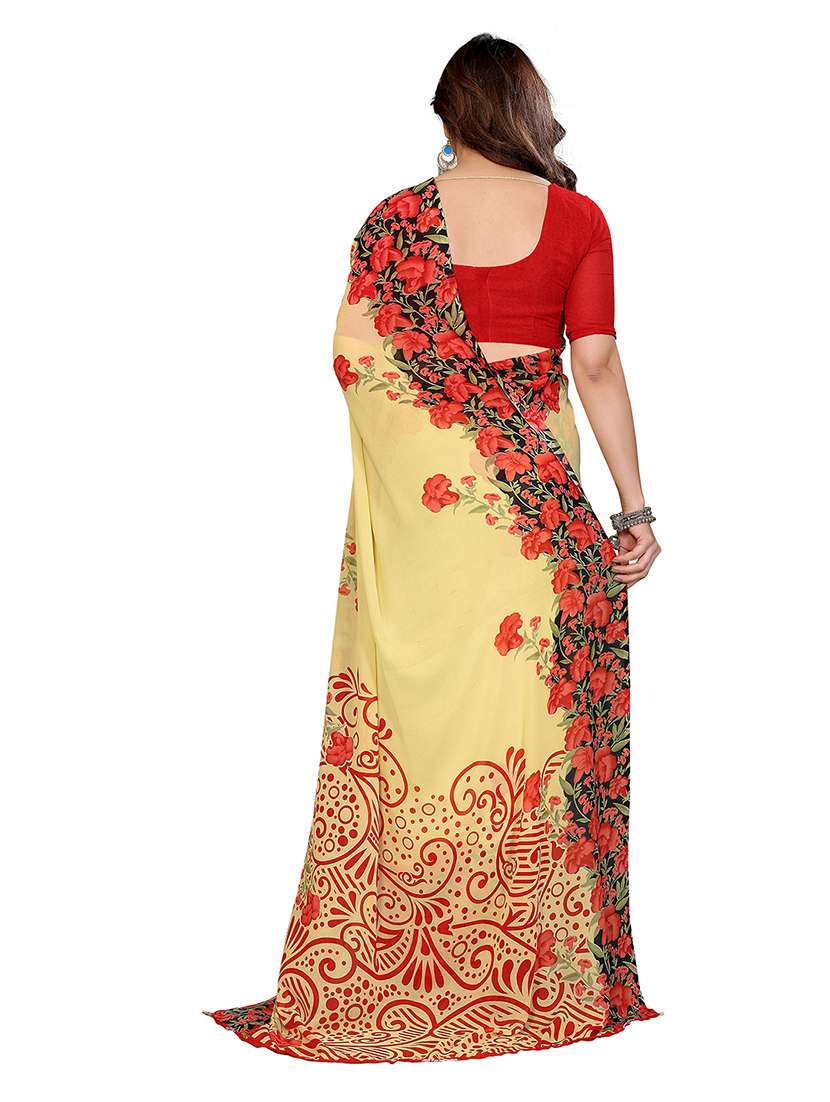 women printed casual wear saree with blouse - 22265412 -  Standard Image - 2