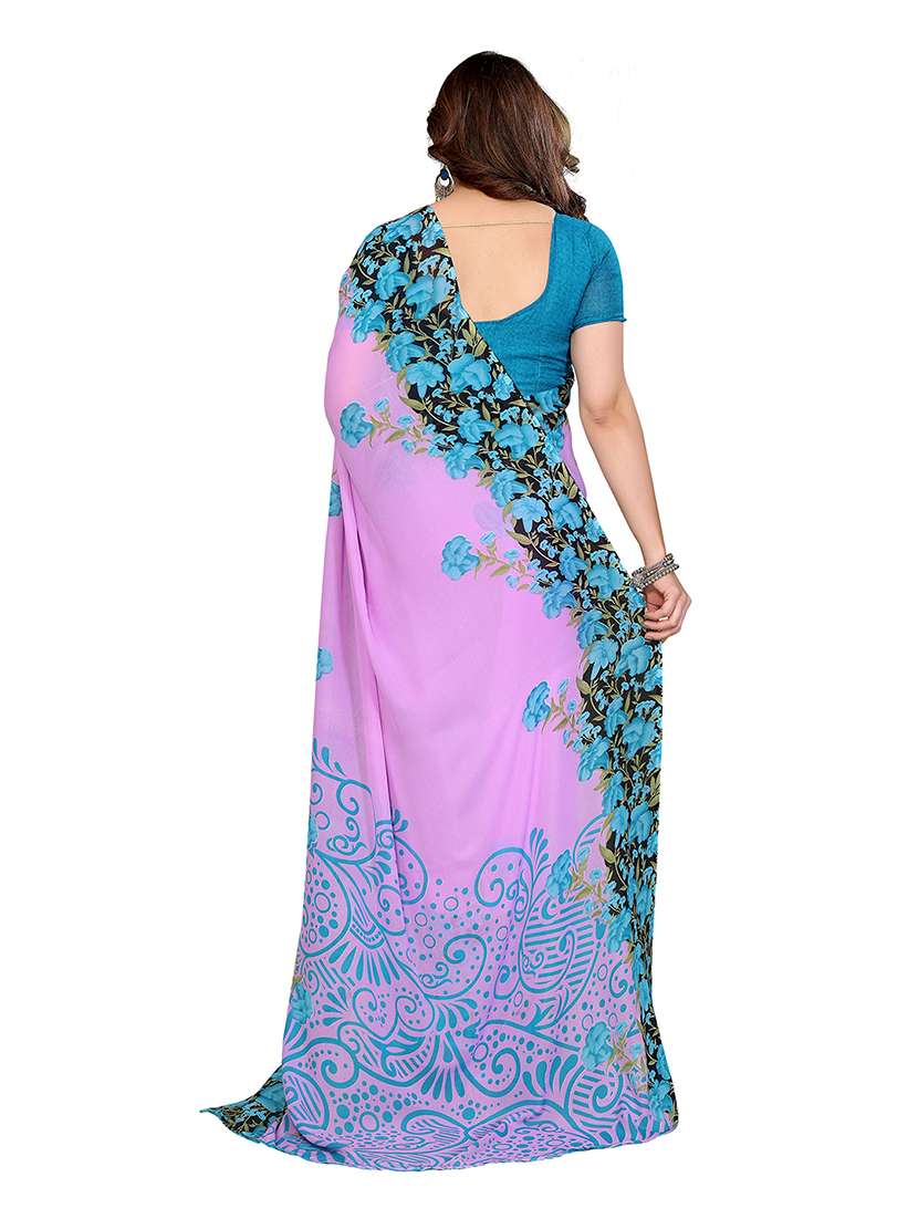 women printed casual wear saree with blouse - 22265414 -  Standard Image - 2
