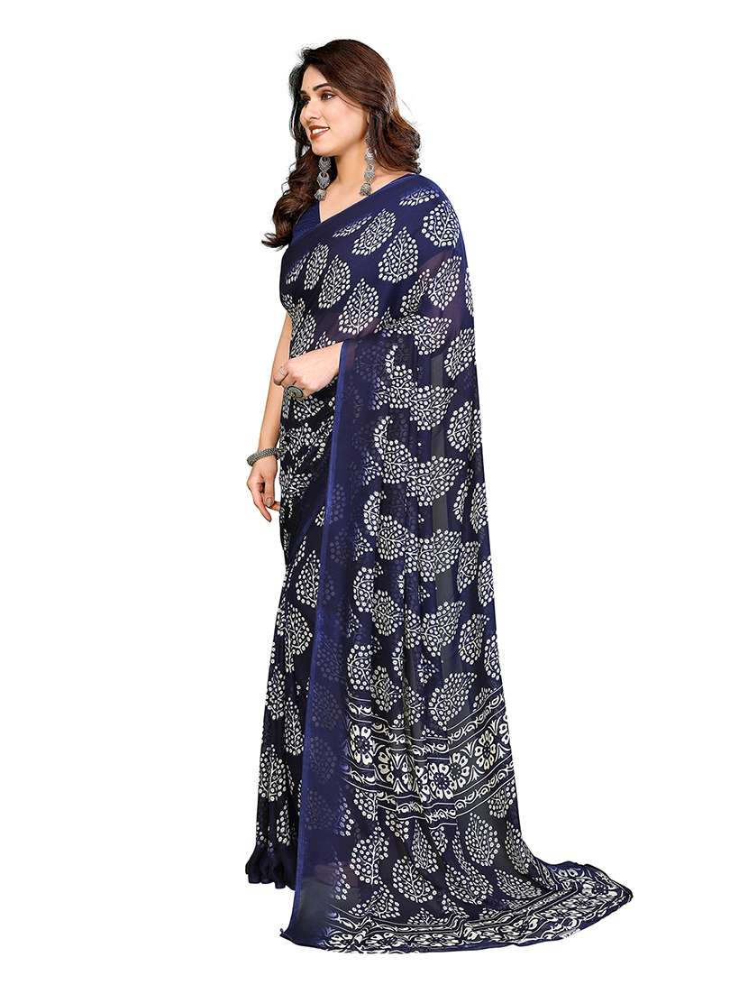 women printed casual wear saree with blouse - 22265420 -  Standard Image - 2