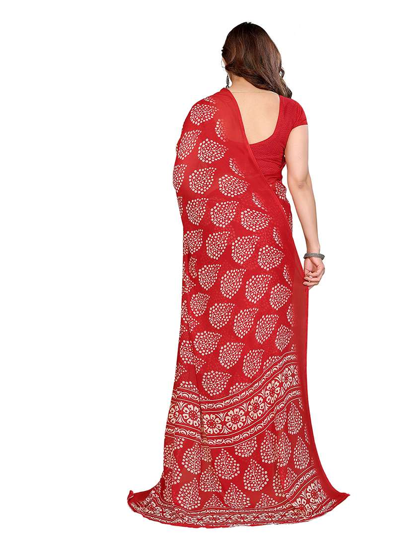 women printed casual wear saree with blouse - 22265421 -  Standard Image - 2