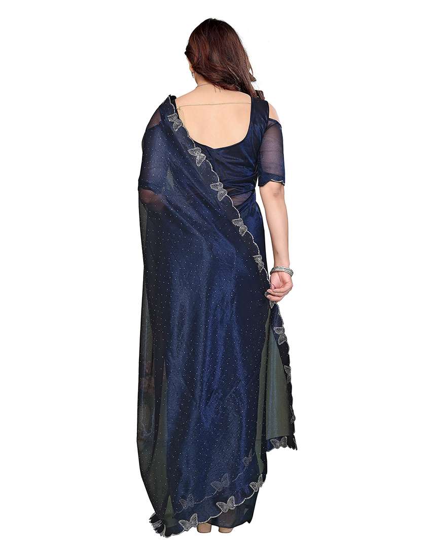 women solid with work embellished saree with blouse - 22265424 -  Standard Image - 2
