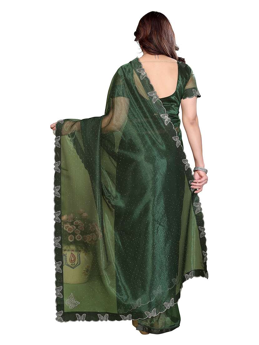 women solid with work embellished saree with blouse - 22265427 -  Standard Image - 2