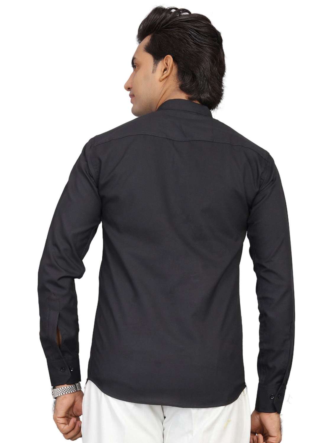 men solid mandarin neck short kurta - 22265488 -  Standard Image - 2