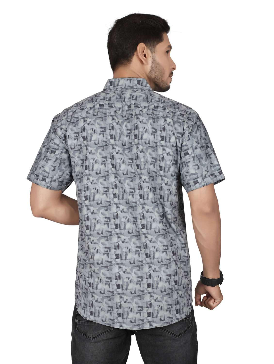 men printed short sleeve regualr fit casual shirt - 22265504 -  Standard Image - 2