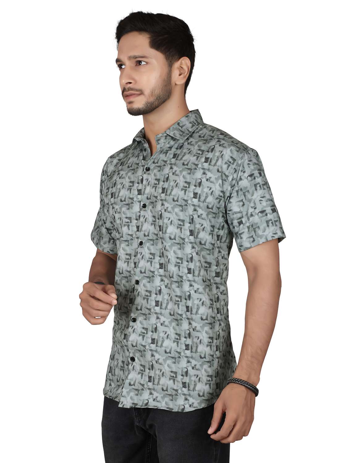 men printed short sleeve regualr fit casual shirt - 22265506 -  Standard Image - 2