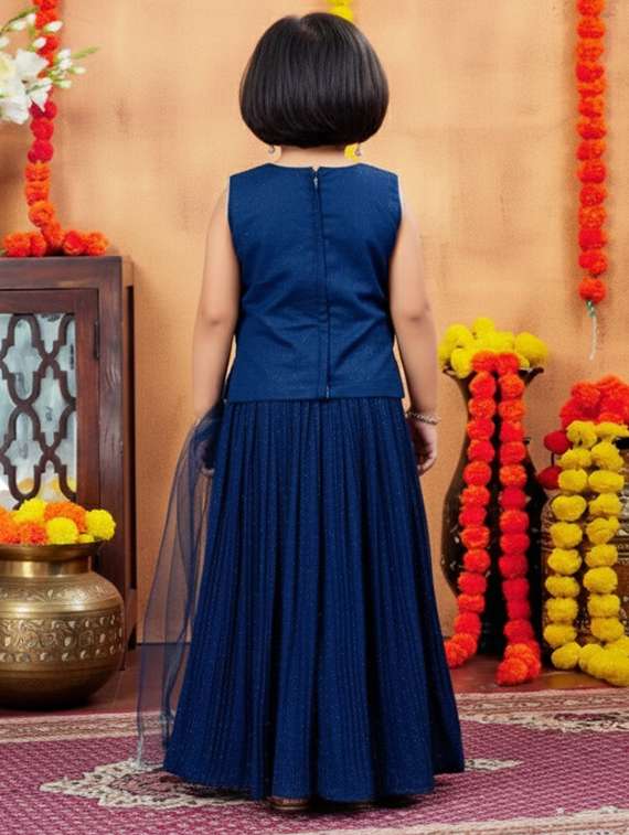 girls embroidered lehenga choli with dupatta set - 22265718 -  Standard Image - 2