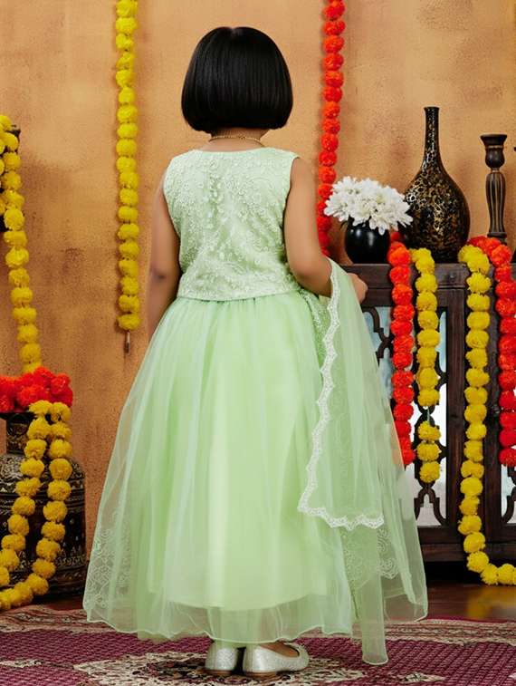 girls embroidered lehenga choli with dupatta set - 22265734 -  Standard Image - 2