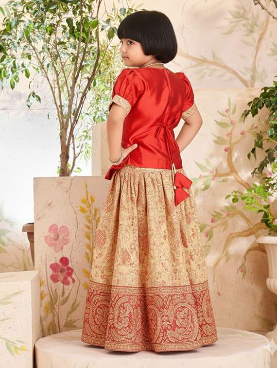 girls embroidered lehenga and choli set - 22265739 -  Standard Image - 2
