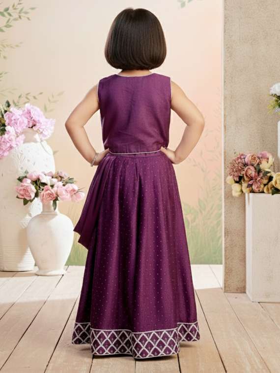 girls embroidered lehenga and choli set - 22265748 -  Standard Image - 2