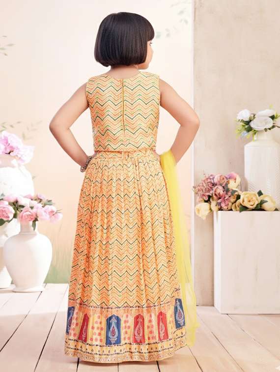 girls printed lehenga choli with dupatta set - 22265750 -  Standard Image - 2