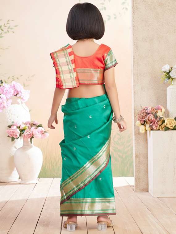 girls bordered ready to wear saree - 22265785 -  Standard Image - 2