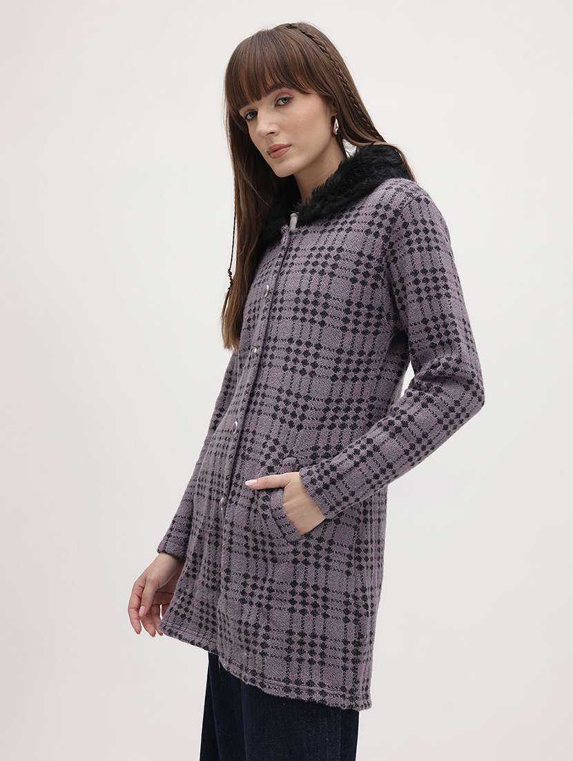 women self designed long sleeve cardigan - 22265794 -  Standard Image - 2