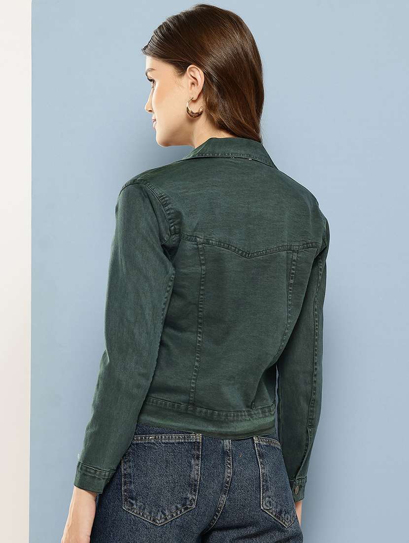 women solid long sleeve denim jacket - 22265811 -  Standard Image - 2