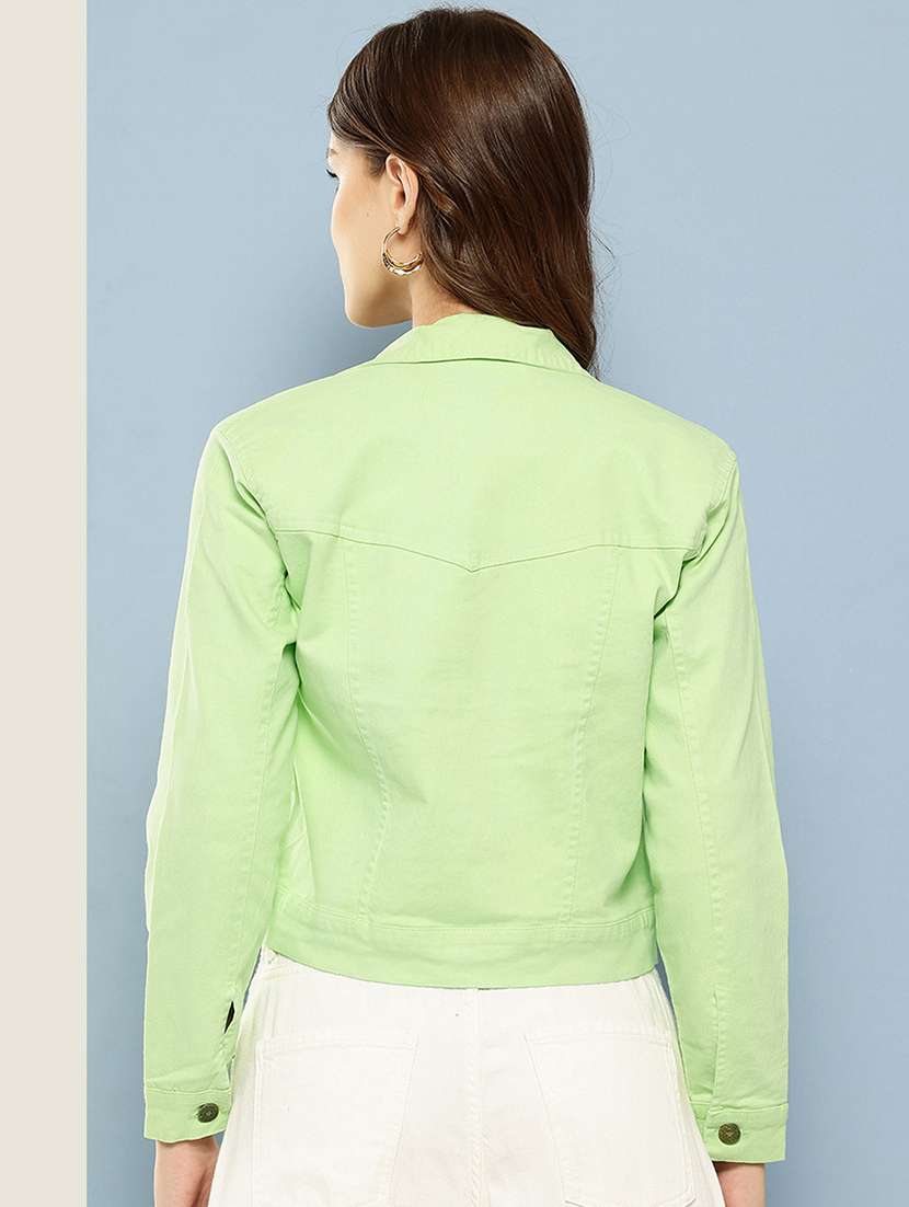 women solid long sleeve denim jacket - 22265813 -  Standard Image - 2