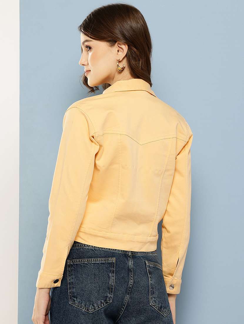 women solid long sleeve denim jacket - 22265818 -  Standard Image - 2