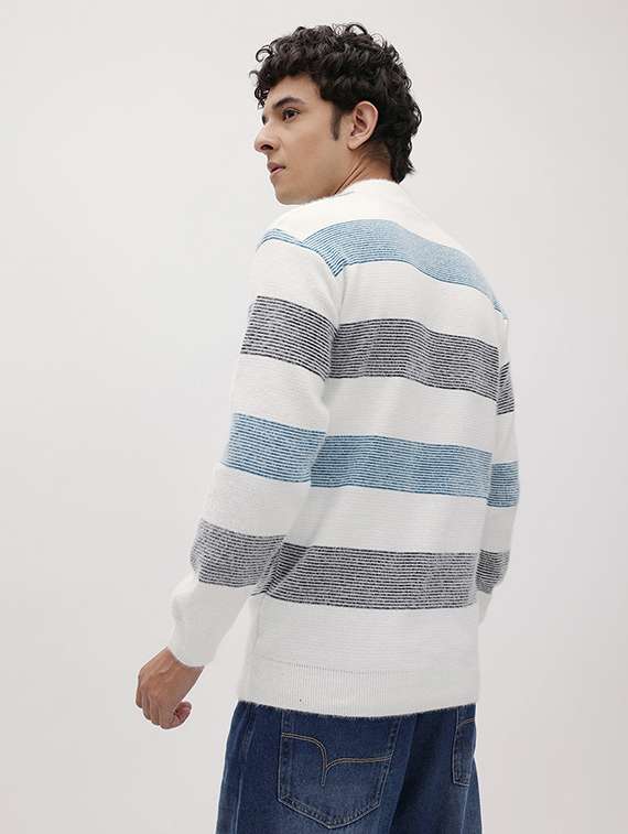 men color block long sleeve regular fit pullover - 22265828 -  Standard Image - 2