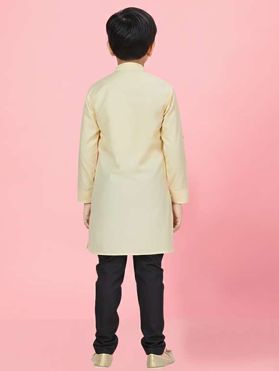 boys solid long sleeve straight kurta - 22265831 -  Standard Image - 2