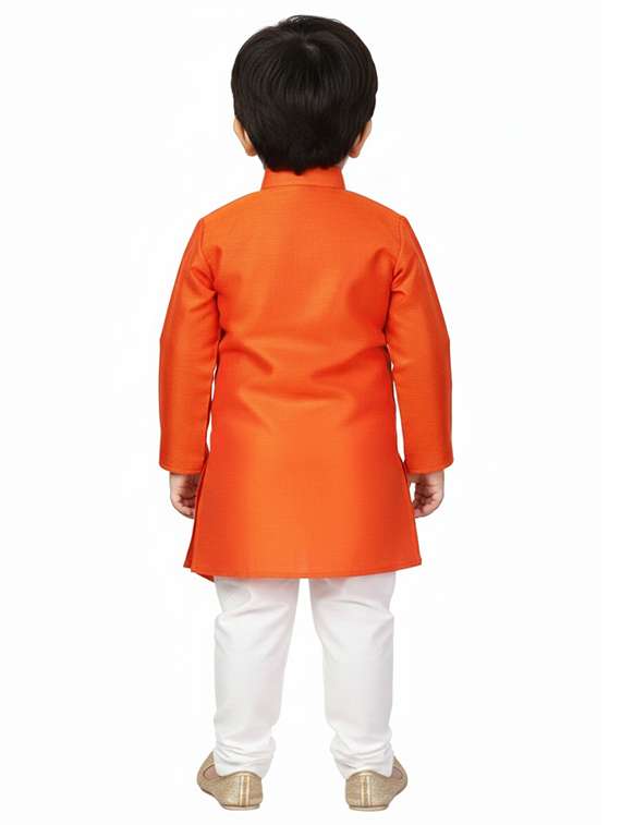 boys solid long sleeve asymmetric kurta - 22265834 -  Standard Image - 2