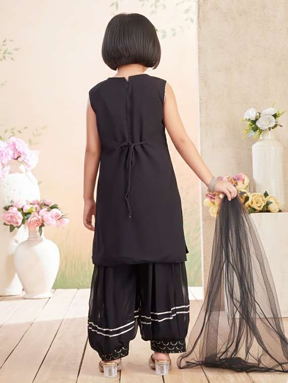 girls embroidered kurta and salwar set with dupatta - 22265839 -  Standard Image - 2