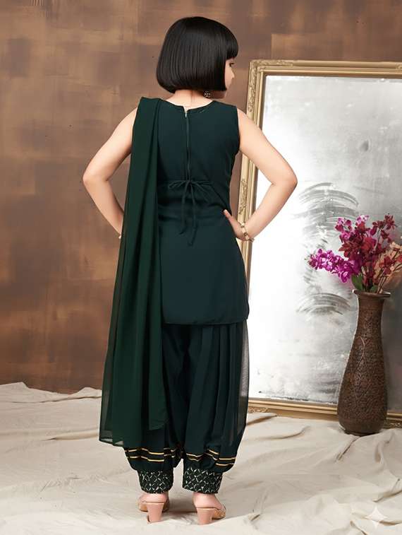 girls embroidered kurta and salwar set with dupatta - 22265840 -  Standard Image - 2